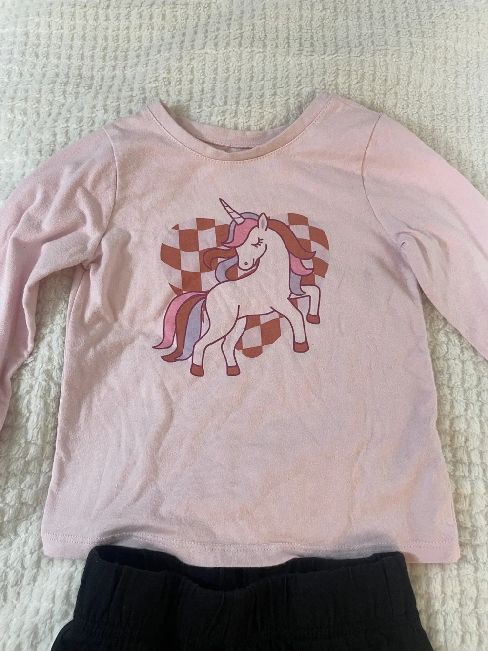❤️4 for $10 Garanimals Pink Long Sleeve Unicorn Shirt and Black Leggings Set
